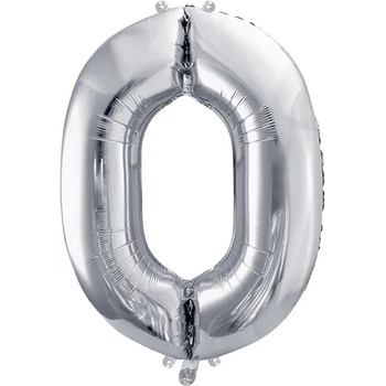 Image 1 of PartyDeco Балон от фолио - число 0 сребърен 86см
