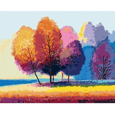 Zuty Malování podle čísel BAREVNÉ STROMY NA KRAJI LESA