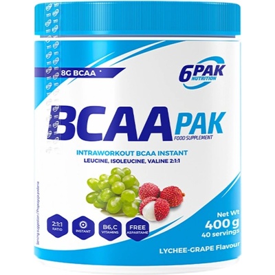 6PAK Nutrition BCAA PAK 2: 1: 1 Instant [400 грама] Личи с грозде