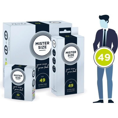 Кондоми с персонализиран размер, 10 броя - Mister Size 49mm (MISTER4910)