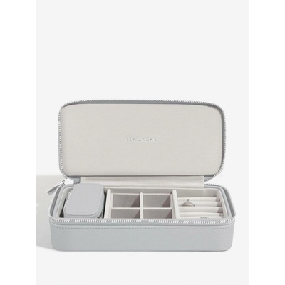 Stackers velká cestovní šperkovnice Pebble Grey Large Zipped Jewellery Box šedá 76156