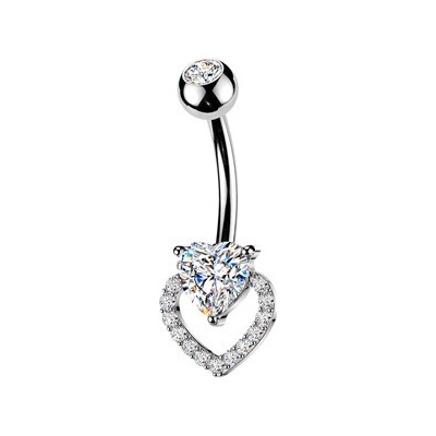 Šperky4U Piercing do pupíku srdce WP0123