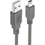  Usb КАБЕЛ 1.5m mini 5p, сив