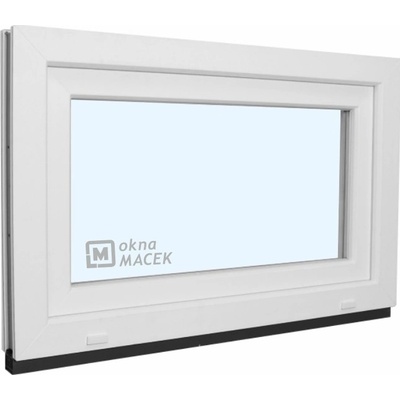 KNIPPING Plastové okno - 70 AD, 900x600 mm, S, bílá Sklo: ornamentální (kůra čirá)