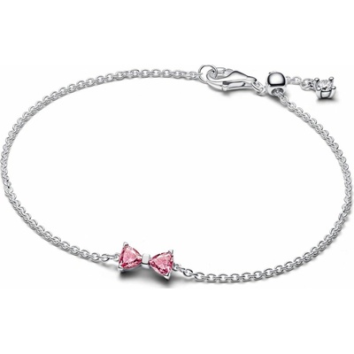 PANDORA Řetízkový náramek růžová Mašlička 18 594234C01-18