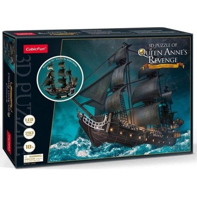 CubicFun 3D puzzle Plachetnice Queen Anne's Revenge Svítící 293 ks