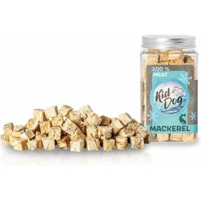 KIDDOG Super Premium 100% freeze dried MACKEREL CUBES čisté mäso z makrely sušené mrazem 60 g