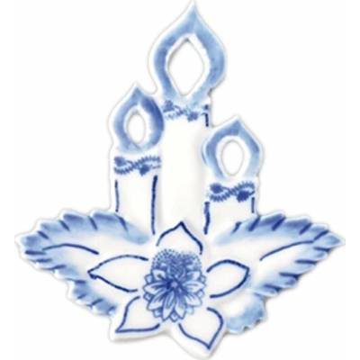 Český porcelán Vánoční ozdoba svíčky- cibulový porcelán 10241