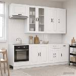 vidaXL Кухненски единица KALMAR 8 бр. Бял гланц Инженерна дървесина (3438197)