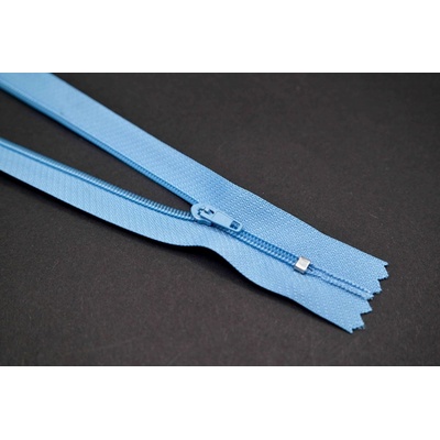 Nedeliteľný jemný plastový špirálový zips (veľkosť číslo 3) rôzne farby - dĺžka 12 cm - 60 cm 18 cm Nebeská modrá