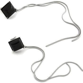 Foxette řetízkové chirurgická ocel Čtverec Černá JF_0403