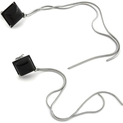 Foxette řetízkové chirurgická ocel Čtverec Černá JF_0403