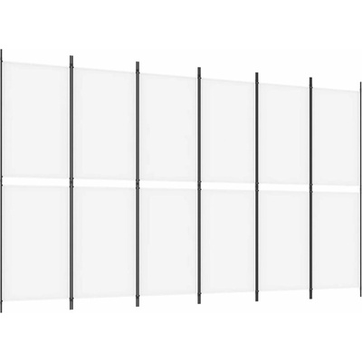 vidaXL Paraván textilní 300 × 180 cm bílý 6dílný 350222