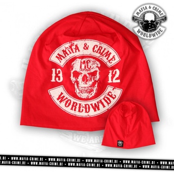Čepice zimní Mafia and Crime Patch červená