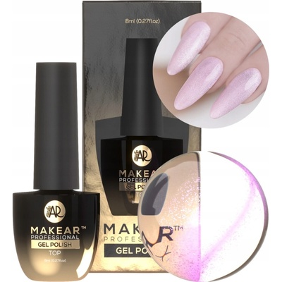 Hybridní top Makear bez výpotku Cat Eye Pink 8 ml