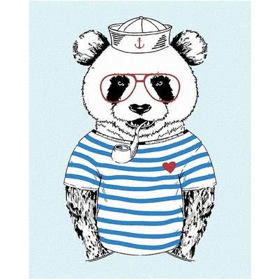 zuty Malování Podle Čísel Námořník Panda 40 x 50 Cm Plátno Rám