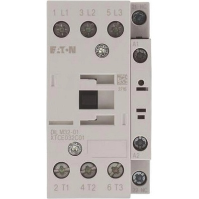 Eaton Контактор EATON DILM32-01(230V50HZ, 240V60HZ), 277292 - 3 полюса, 380 V 400 V 15 kW, 1 NC, 230 V 50 Hz, 240 V 60 Hz, AC работа, Винтови клеми (277292)