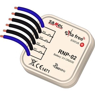 ZAMEL SP. Z O.O. EXTA LIFE RNK-24 RÁDIOVÝ VYSÍLAČ KLÍČŮ 4KANÁLOVÝ S TEPLOTNÍM ČIDLEM