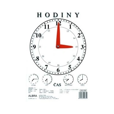 Hodiny školní - černobílé