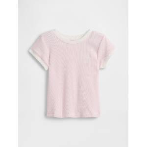 GAP Бебешка ръбеста тениска с лого GAP GAP | Rozov | Момичешки | 3 години