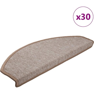 vidaXL Изтривалки за стълби, 30 бр. , 65x24x4 см, светлокафяви, полукръгли, големи (3365751)