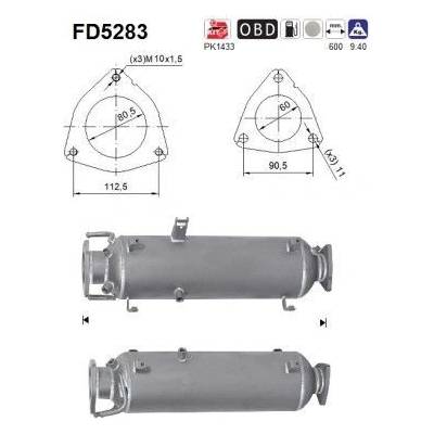 Filtr sazových částic, výfukový systém AS FD5283