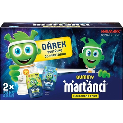 Marťánci Gummy 2 x 50 ks + světýlko