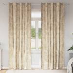 Pure Line Home Кадифени завеси в цвят бежов с метални халки, 2 бр. , 140 x 245 см - zalegloto - 54,96 лв