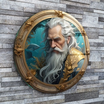 Art gift Кръгло стъклено пано - Мъдростта на дълбините