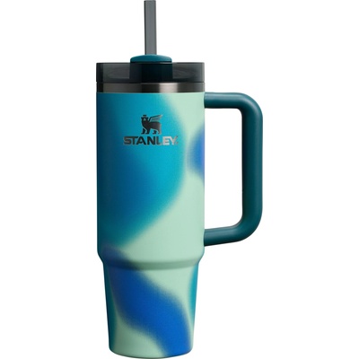 STANLEY 1913 Quencher H2.0 Flowstate Drinking Bottle with Straw 0.89L - Thermo Mug Cools for 9 Hours - 40 Hours Ice Cooled - Thermos Bottle BPA Free - Stainless Steel Drinking Cup - Coastal Teal Motion - 100000115534
