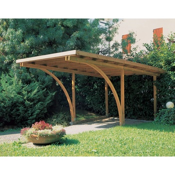 ALCE Автомобилен навес Alce Carport Classico 330x510x240, дървен, с покрив и монтажни инструменти (0701007100)