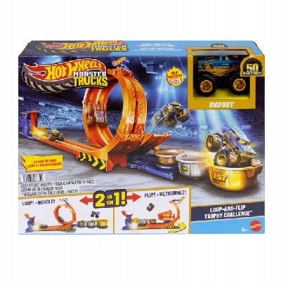 Hot Wheels Monster Trucks Dráha se smyčkou a Bigfootem v měřítku 1:64 JBX64