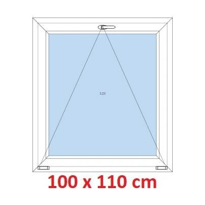Soft Plastové okno 1000 x 1100 mm, sklopné, Antracit krupička/bílá, levé