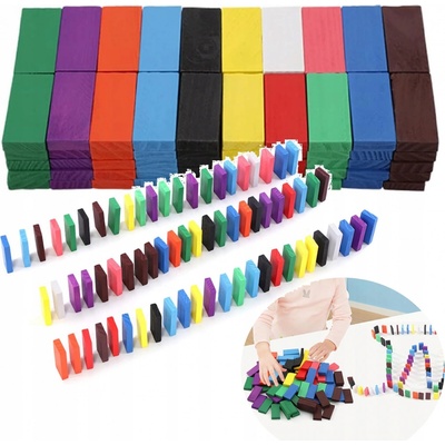 Kruzzel 22914 Drevené farebné domino sada 407 ks