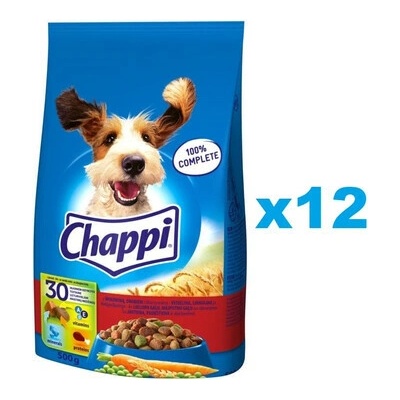 Chappi s hovädzím mäsom, hydinou a zeleninou 12 x 0,5 kg