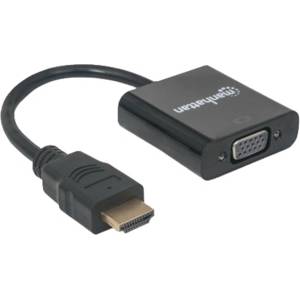 Manhattan Преходник Manhattan, от HDMI(м) към VGA(ж), черен