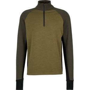 Stoic Мъжки вълнен пуловер Stoic MerinoFleece260 FlenSt. Half Zip Merino jumper - Olive Green / Multi - размер 4XL (005-6567-0417)