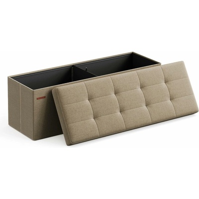 SONGMICS Taburet s úložným prostorem 110 x 38 x 38 cm béžová – Zboží Dáma