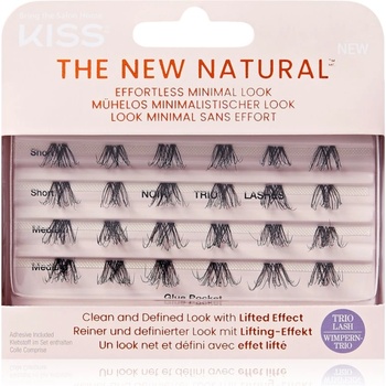 KISS The New Natural Effortless Minimal Look лепящи снопчета мигли без възли Trio 02 24 бр