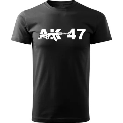 DRAGOWA Тениска с къс ръкав ak47, черна, 160 г/м2 (3821)