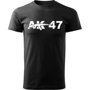 DRAGOWA Тениска с къс ръкав ak47, черна, 160 г/м2 (3821)