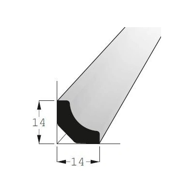 Lišta rohová vnitřní RVI borovice 14x14mm, délka 200cm