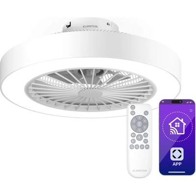 Klarstein Интелигентен вентилатор за таван с осветление ZenBreeze | 48 cm | 16 W | Безшумен | LED | Акрил ()