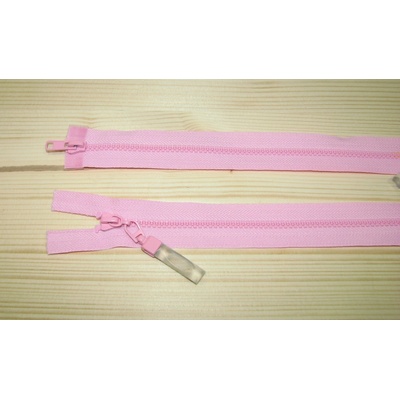 Kostenný zips ružová 3mm deliteľný obojsmerný 75cm