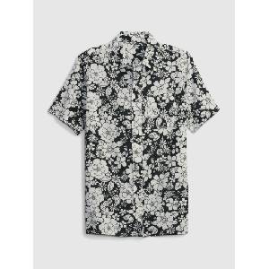 GAP Детска риза Oxford Shirt GAP от лен GAP | Cheren | Момчешки | 128-134
