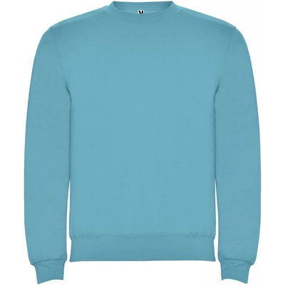 Clasica unisex sveter s výstrihom crewneck modrá tyrkysová