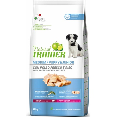 Trainer Natural Puppy & junior Medium čerstvé kuracie 12 kg