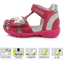 D-D-step svítící kožené sandály AC290-384 21 růžová
