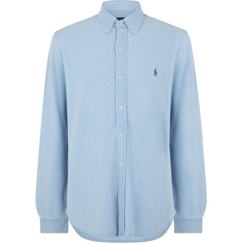 Ralph Lauren Риза Polo Ralph Lauren Men's Slim Fit Button-Down Plain Shirt - Light Indigo