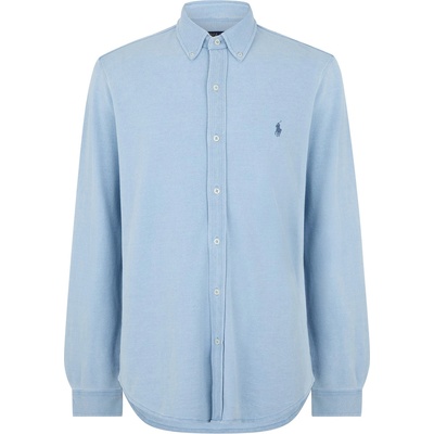 Ralph Lauren Риза Polo Ralph Lauren Men's Slim Fit Button-Down Plain Shirt - Light Indigo